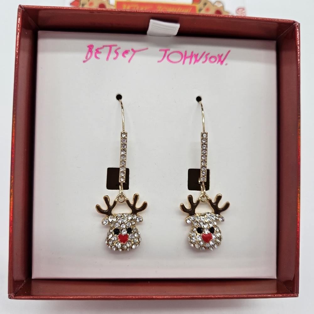 Betsey Johnson Reindeer Earrings